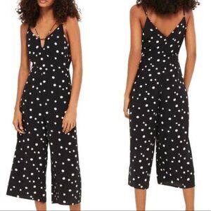Topshop Polka Dot Jumper Rockbilly Spaghetti‎ Strap Black White Retro Y2K